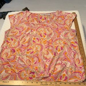 Liz Claiborne Pink and Orange Patterned Top